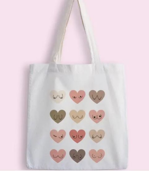 Picture of Boob Heart Tote Bag